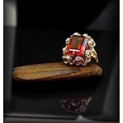 Bague Or -citrine Et Diamants-photo-5