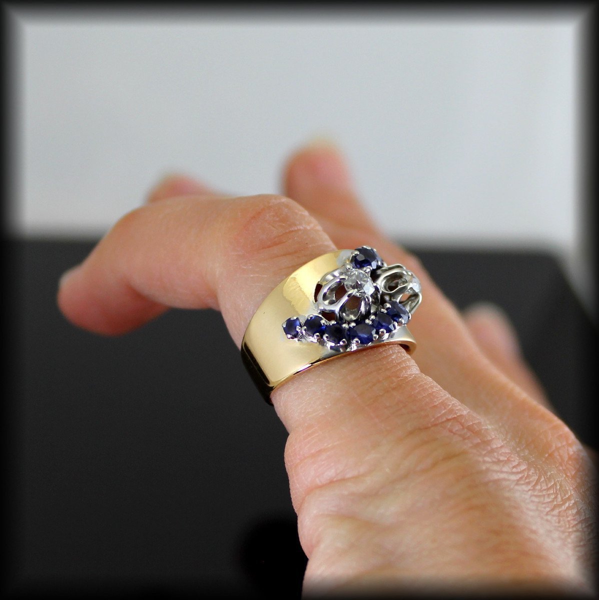 Bague Or , Saphirs Et Diamants-photo-4