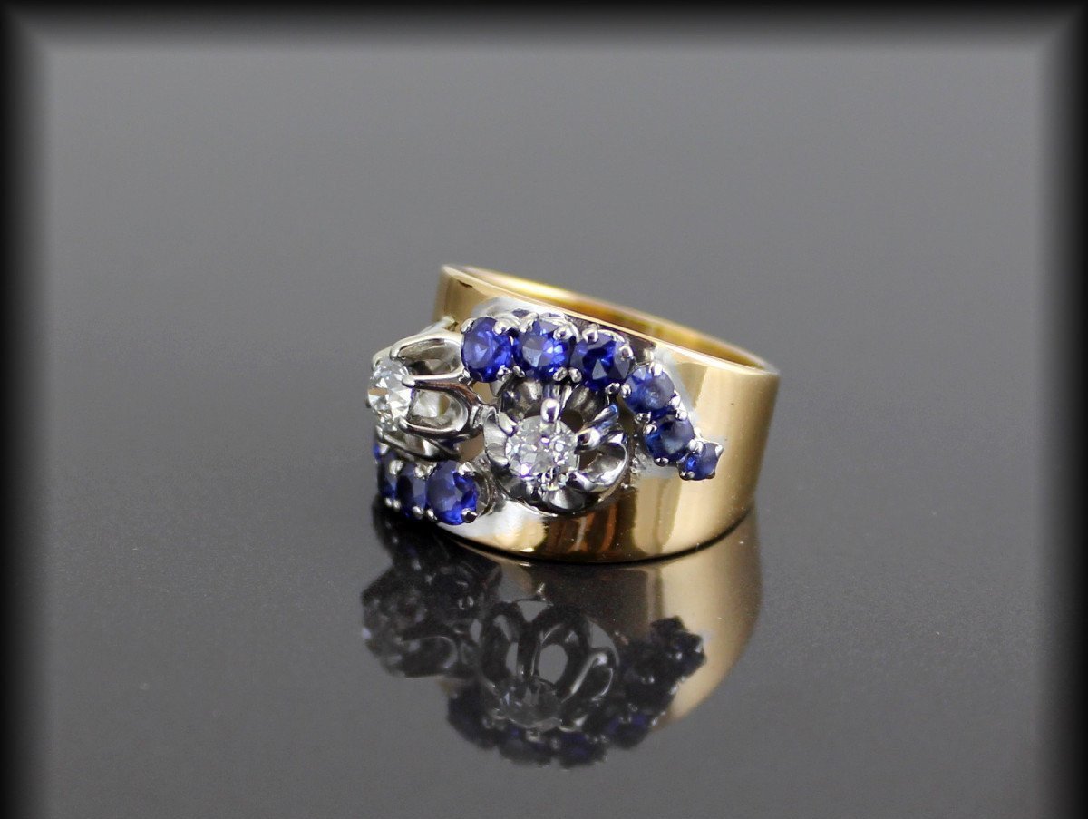 Bague Or , Saphirs Et Diamants-photo-1