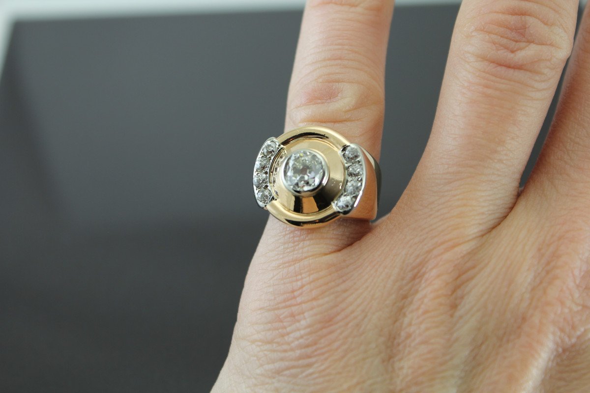 Bague or et  Diamants-photo-2