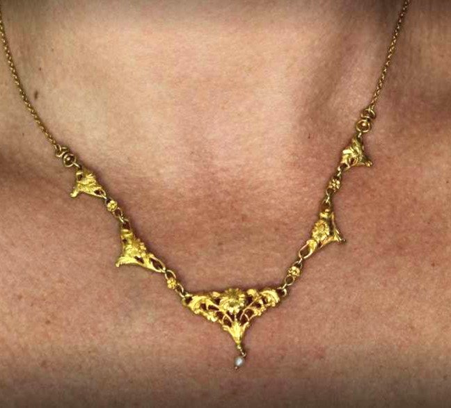 Collier Or - Art Nouveau-photo-2