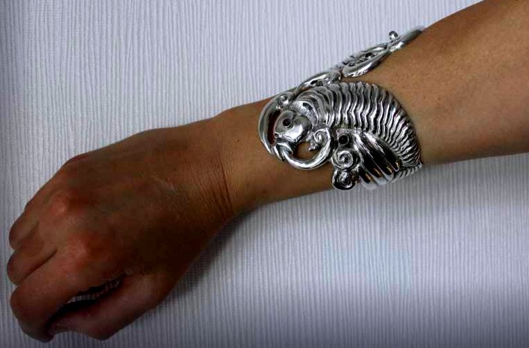 Silver Bracelet Signed 1935/1945-photo-4