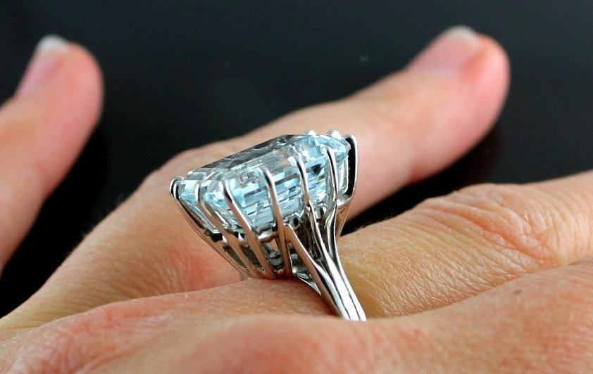 Gold And Aquamarine Ring-photo-5