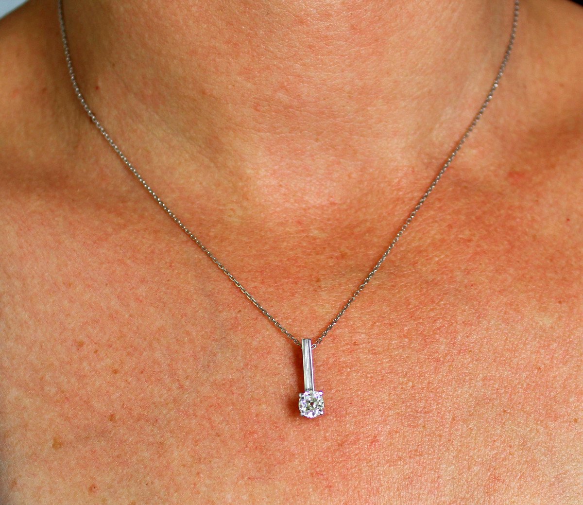 Pendant White Gold And Diamond +/- 0.52 Ct-photo-1