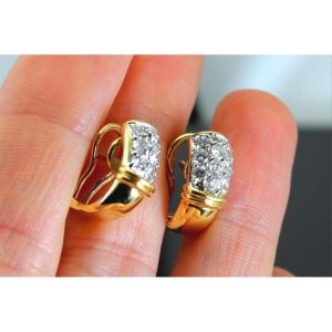 Gold And Diamond Earrings +/- 0.70 Ct