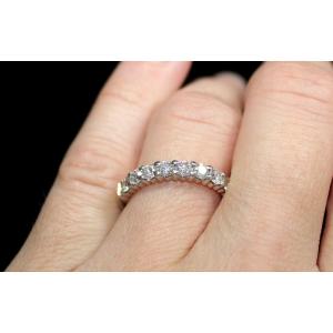 Half Wedding Ring In Platinum And Diamonds +/-0.90 Ct