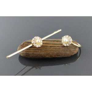 Parure Bague Et Broche, Or, Diamants Et Perle De Culture