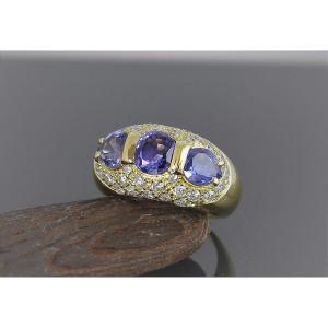 Gold, Sapphire And Diamond Ring