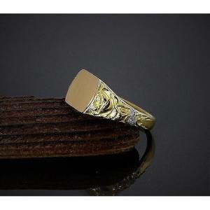 Gold Ring, Art Deco Style Diamonds