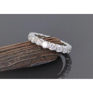 Gold Wedding Band, Full Eternity, Diamonds +/-2.30 Ct