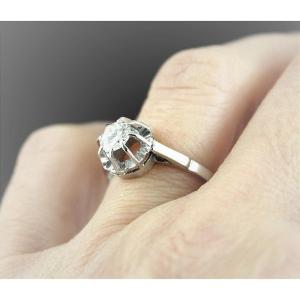Gold And Platinum Ring - Diamond +/- 0.62 Ct