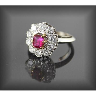 Bague Rubis Non Chauffé Certifié-diamants