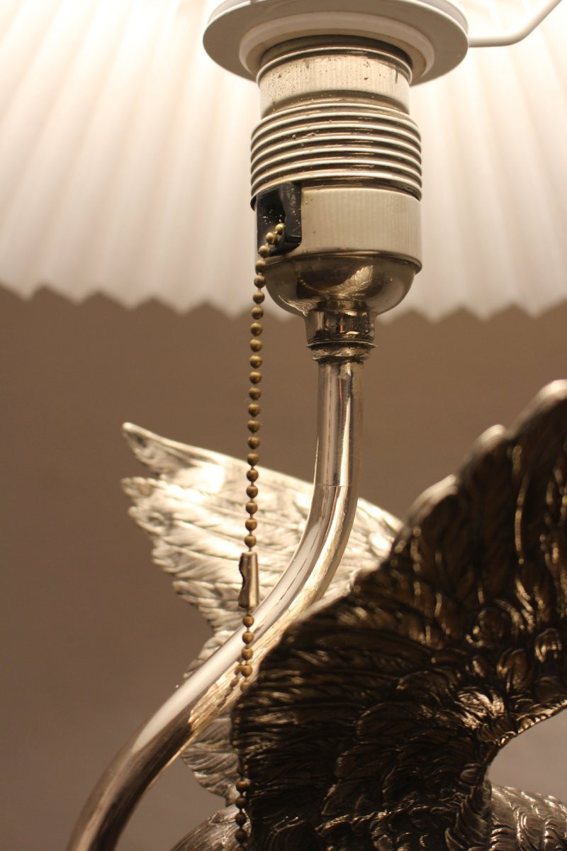 Silver Metal Parrot Lamp-photo-4