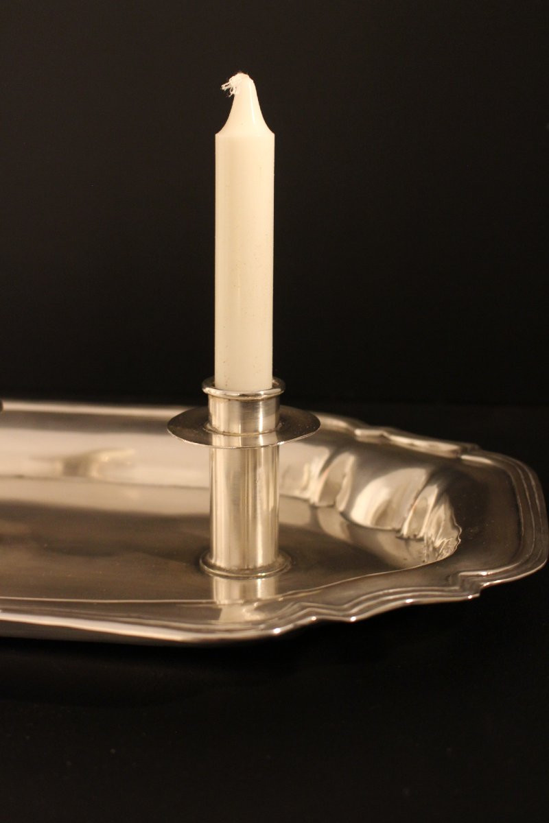 Silver-plated Metal Candlestick-photo-2