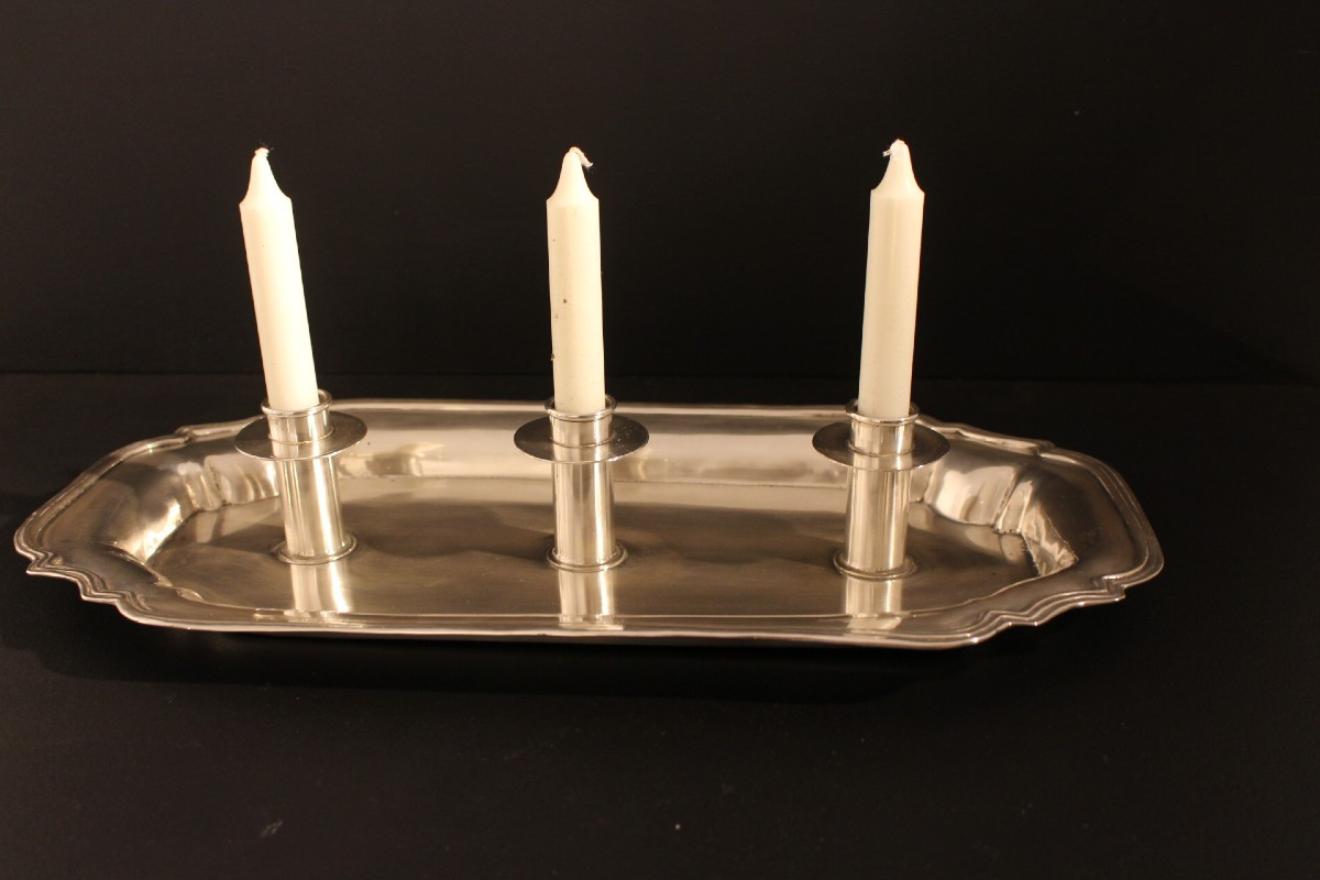 Silver-plated Metal Candlestick