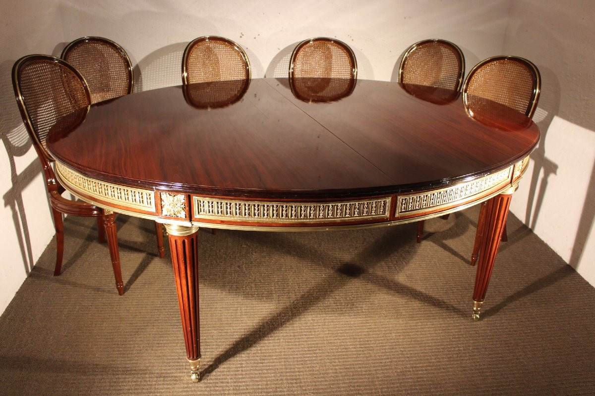  Table et ses 10 chaises Louis XVI-photo-2