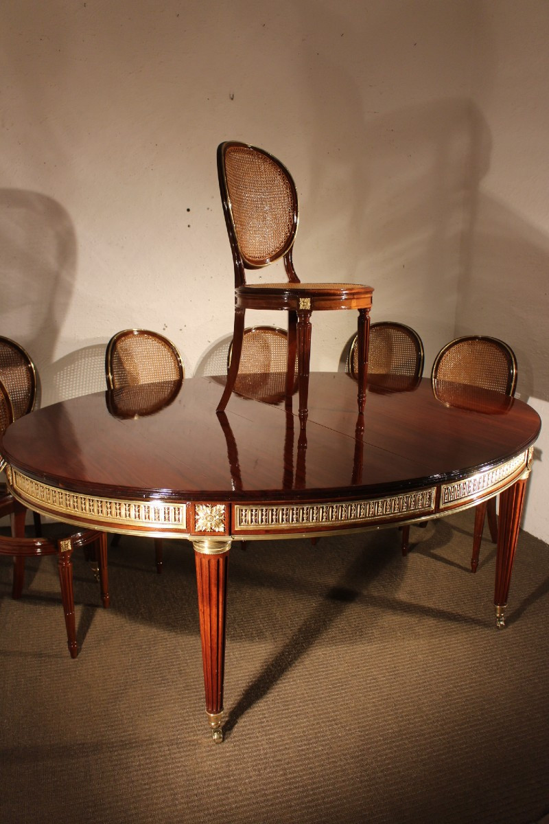  Table et ses 10 chaises Louis XVI