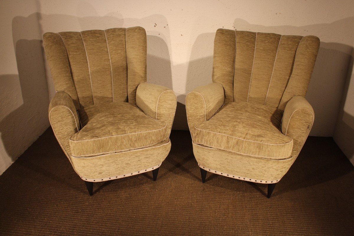 Pair Of Armchairs By Gio Ponti