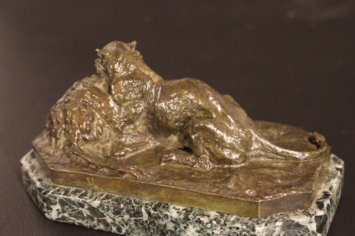 Bronze Lioness And Ostrich-photo-3