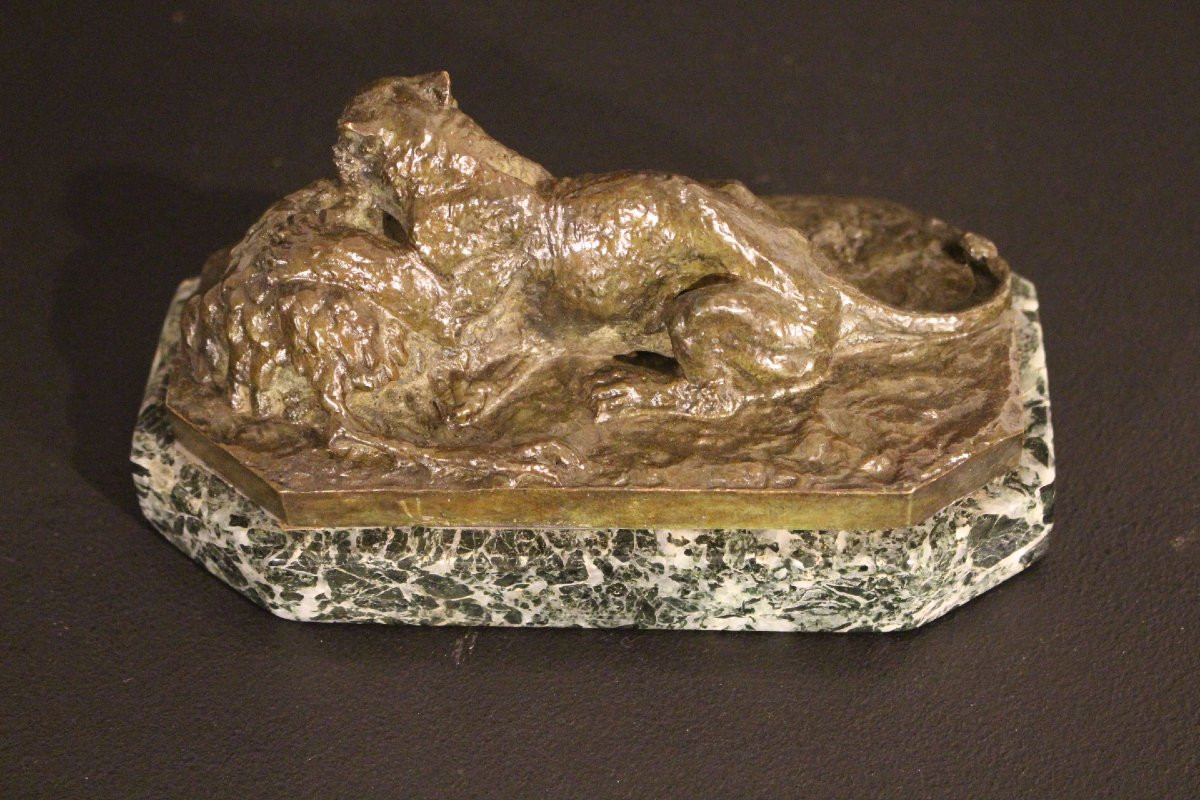 Bronze Lioness And Ostrich-photo-4