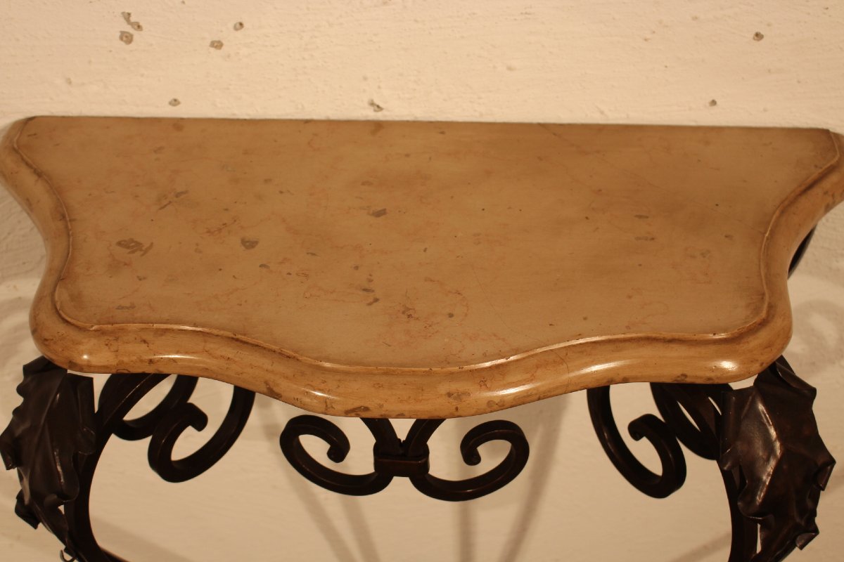  Louis XV Metal Console Table-photo-4