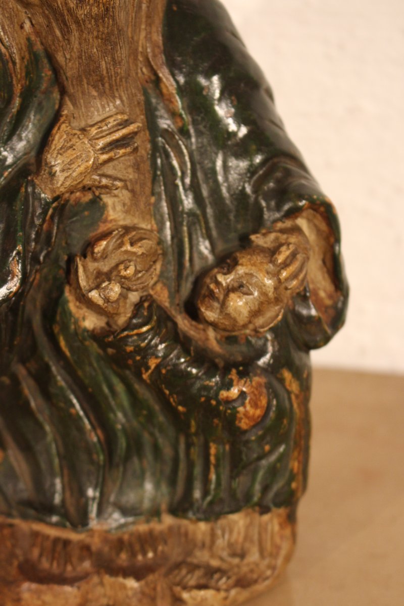 Statue chinoise en terre cuite -photo-3