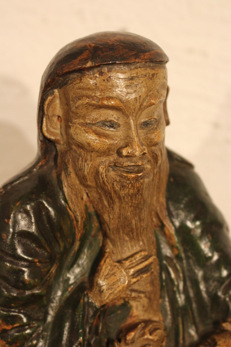 Statue chinoise en terre cuite -photo-4