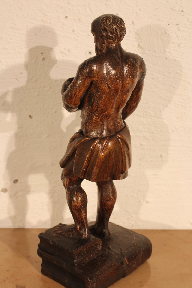 Sculpture en bois polychrome 18e siècle-photo-2