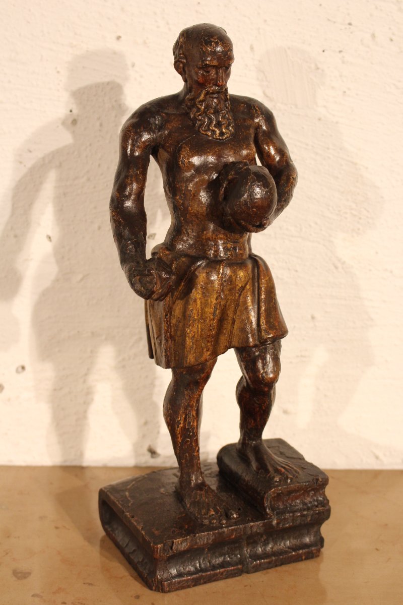 Sculpture en bois polychrome 18e siècle