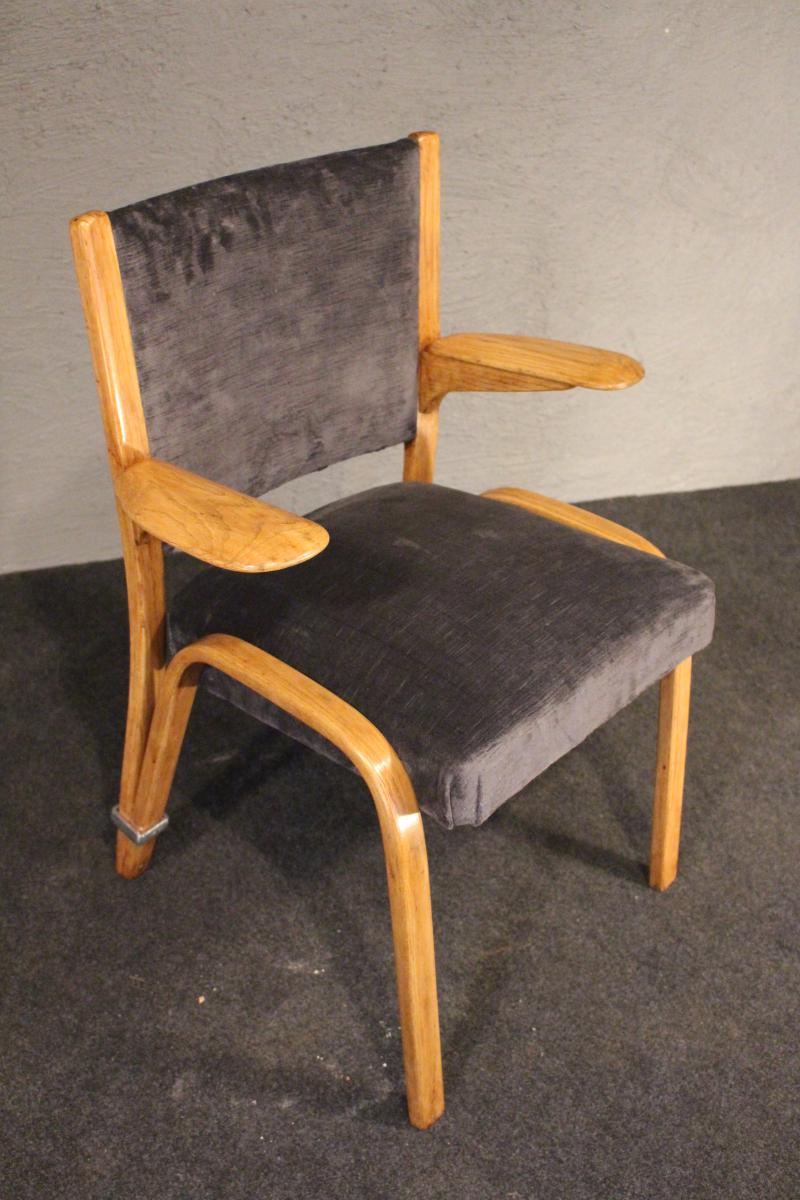 Four "steiner" Armchairs From The 70's-photo-2