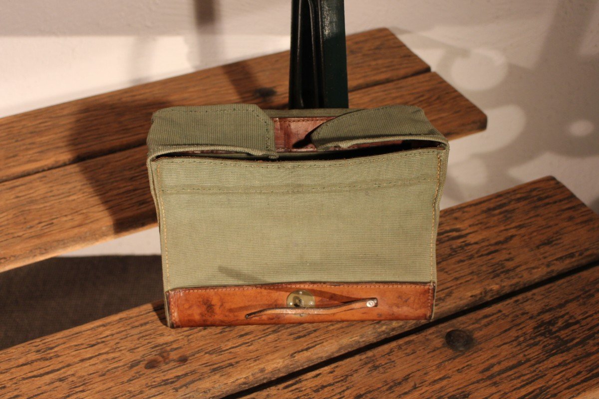 Leather And Canvas Bag-photo-3