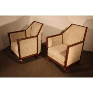  Pair Of Art Deco Armchairs