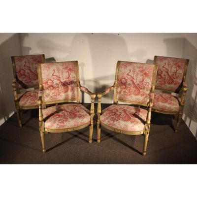 Suite Of 4 Directoire Armchairs