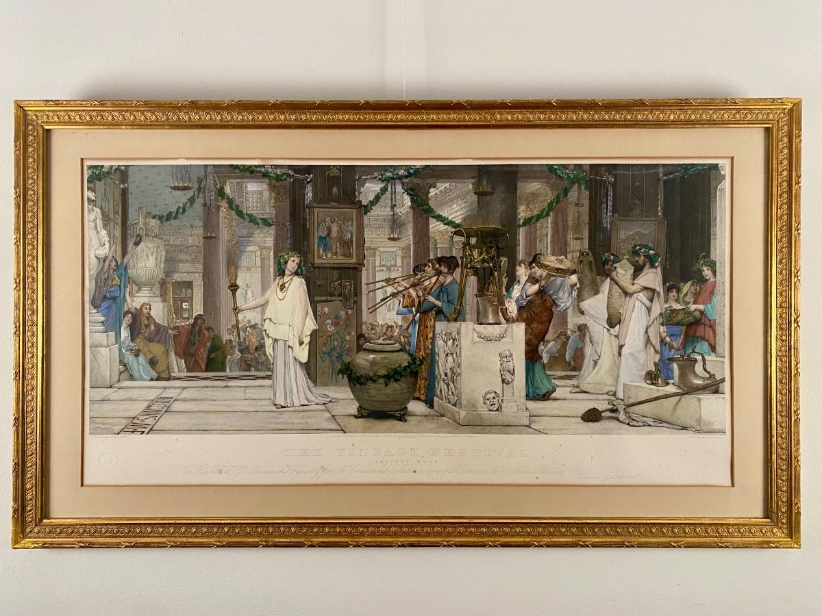 The Vintage Festival. Engraving By A. Blanchard After A Painting By Sir Lawrence Alma-tadema