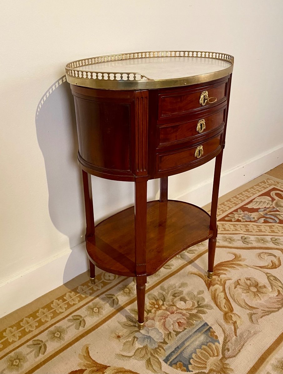 Table de Salon en acajou et placage d'acajou. Epoque Louis XVI-photo-3