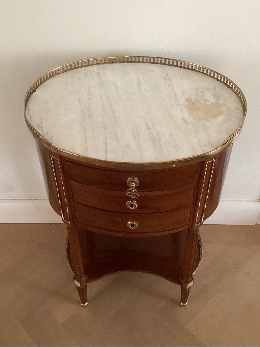Mahogany And Mahogany Veneer Coffee Table. Louis XVI Period.-photo-3