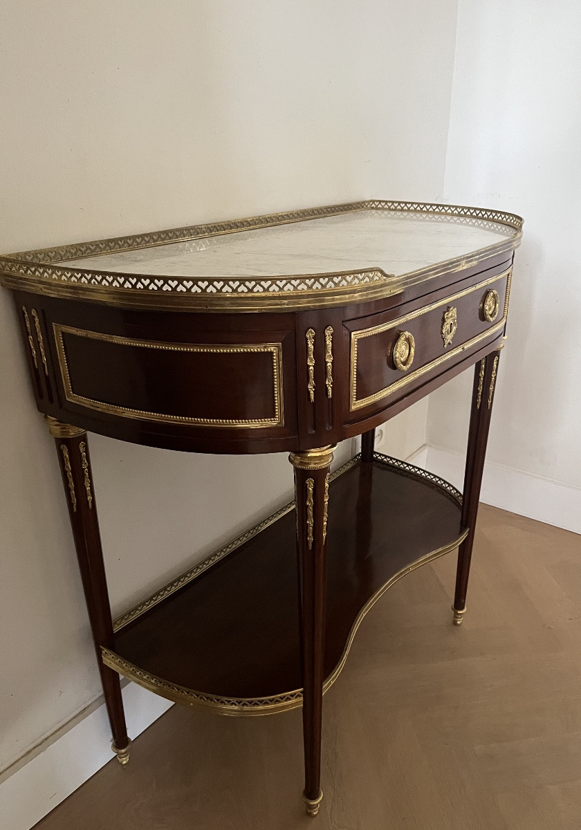 Console demi-lune epoque Louis XVI-photo-2