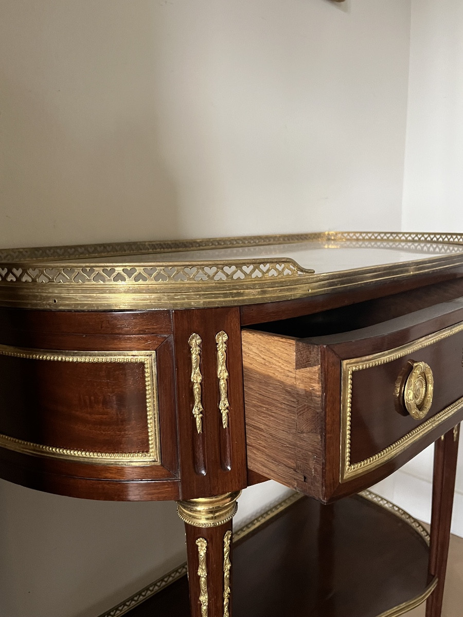 Console demi-lune epoque Louis XVI-photo-3