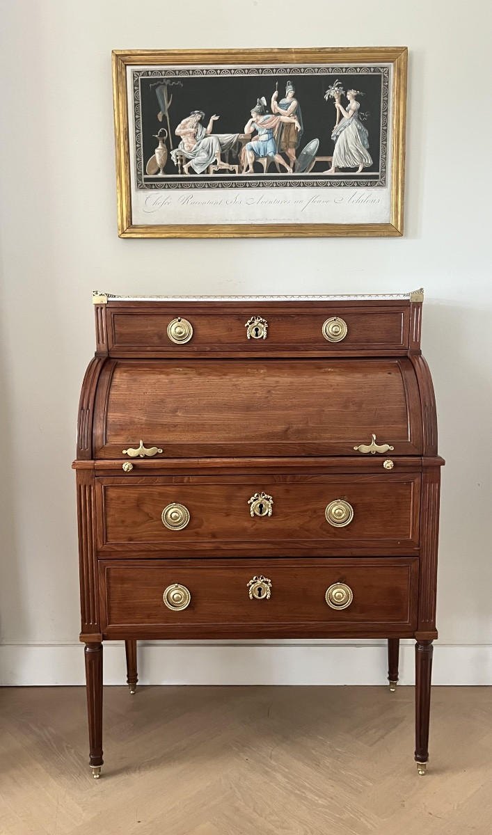 Louis XVI Period Scriban Chest Of Drawers With Tiers