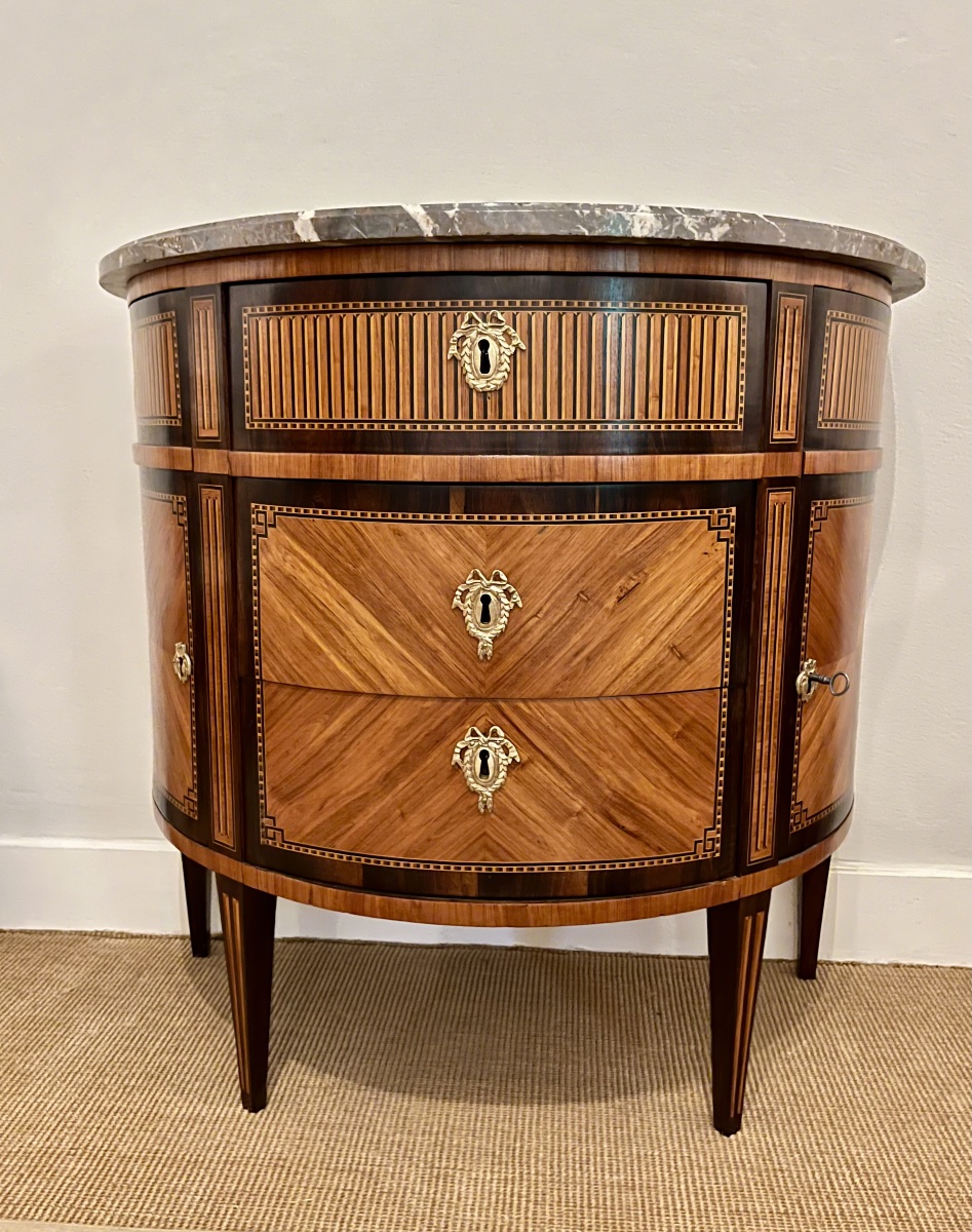 Demi-Lune commode époque Louis XVI-photo-2