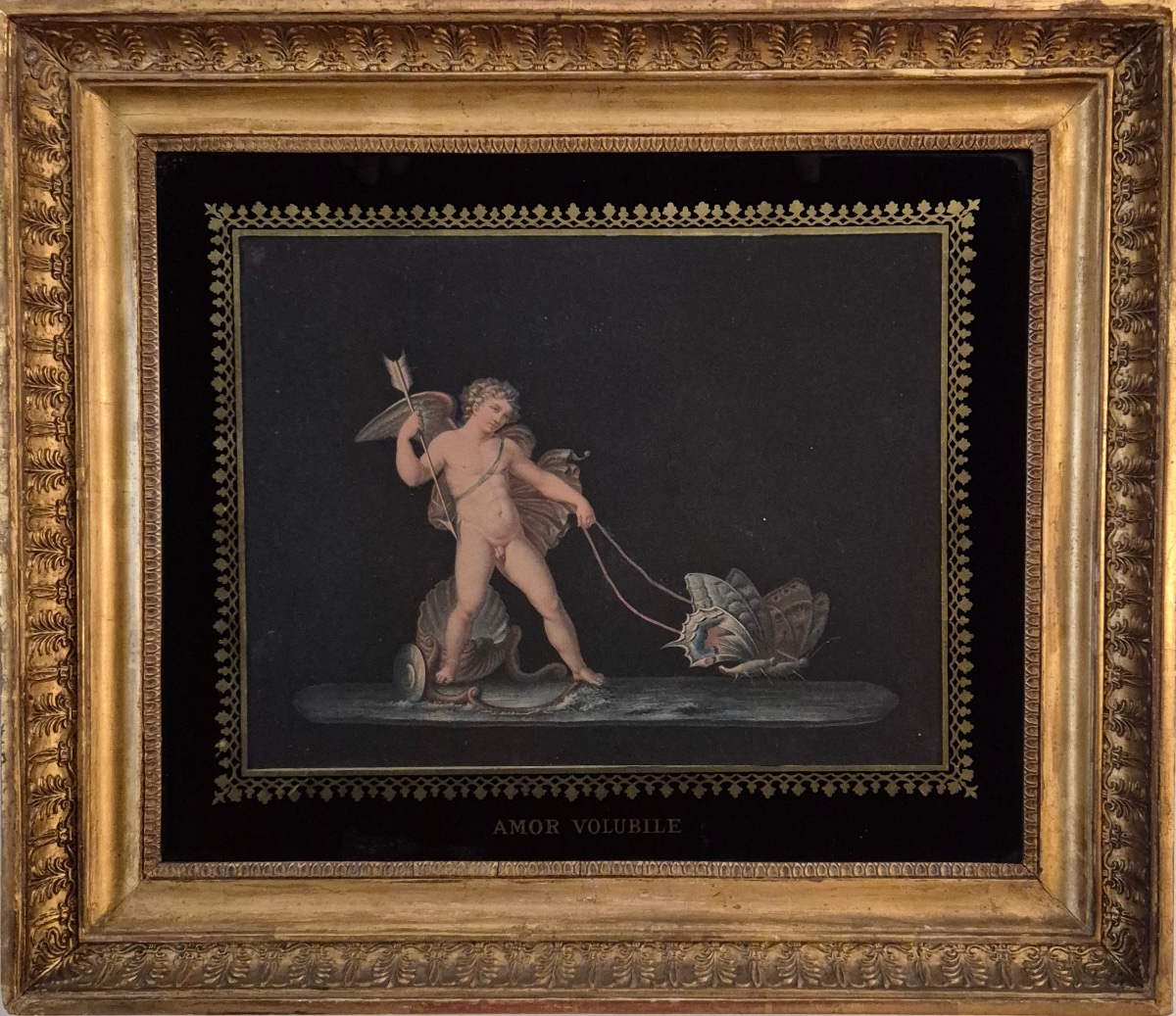 Paire de gravures en couleur l’Amor poetico et l’Amor volubile