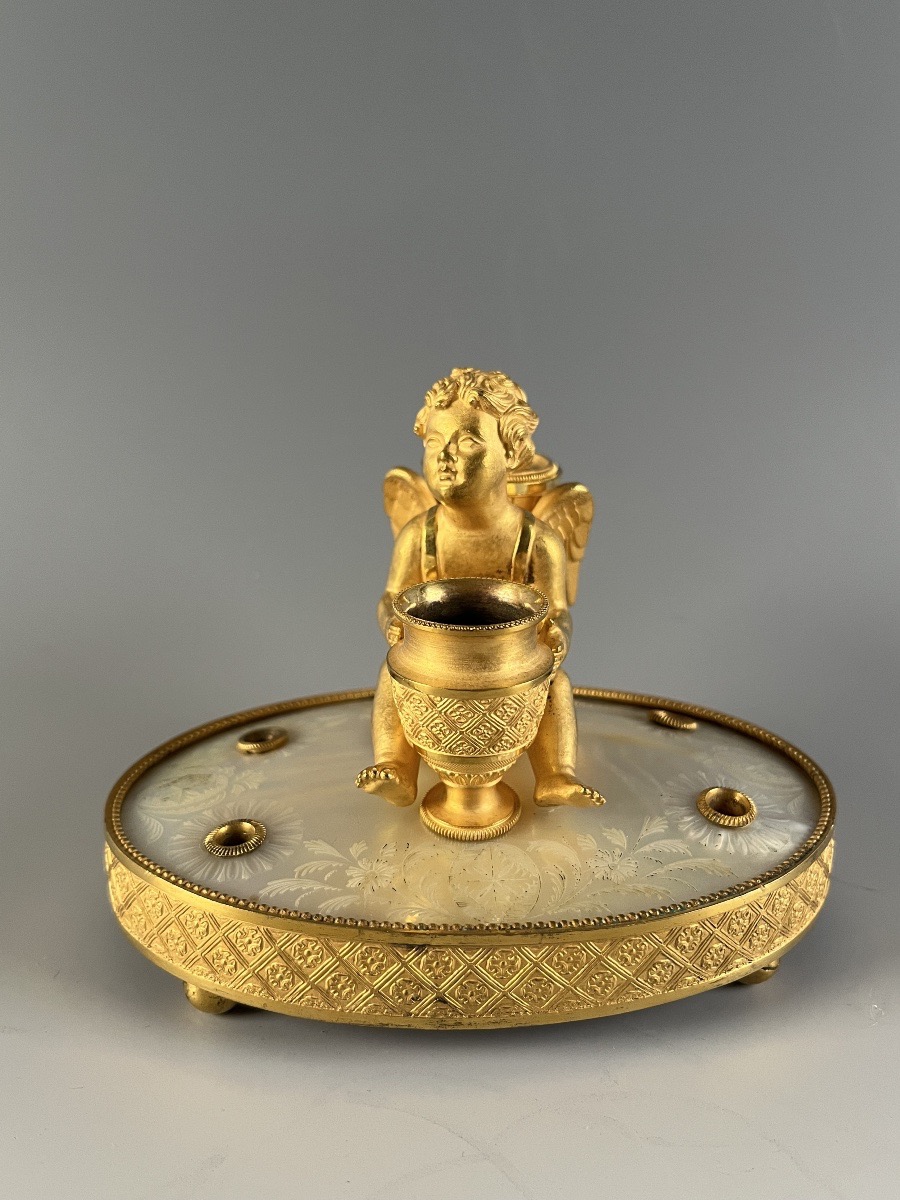 Inkwell With A Seated Putto