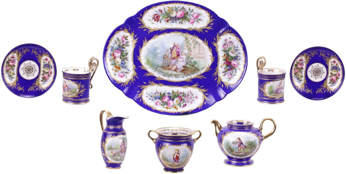 19th-century Sèvres Porcelain Tête-à-tête Service