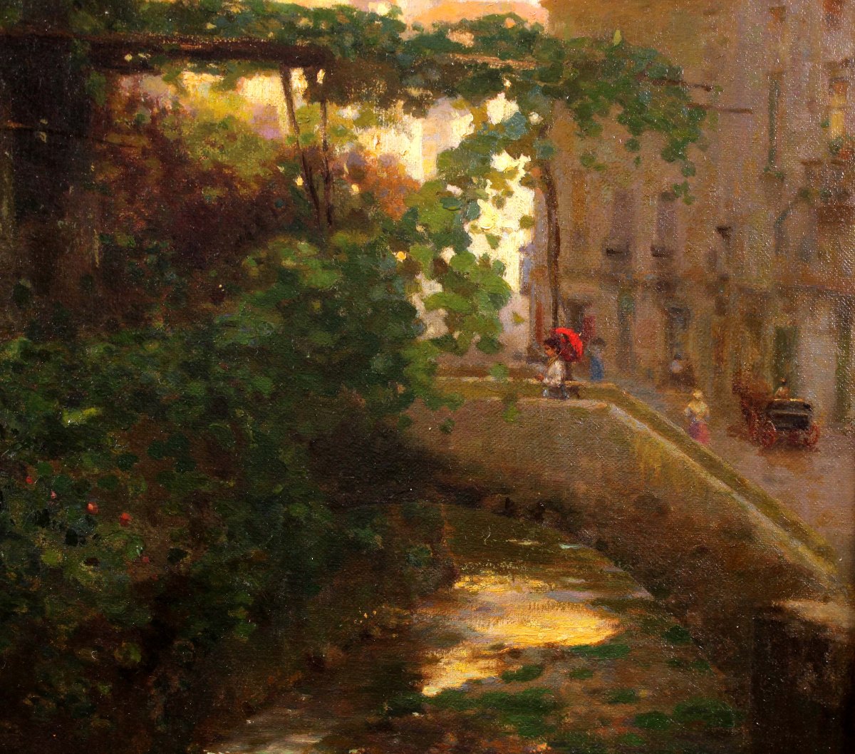 Huile sur toile 56 x 44,5. Signé Rubens Santoro (1859 - 1941)-photo-3