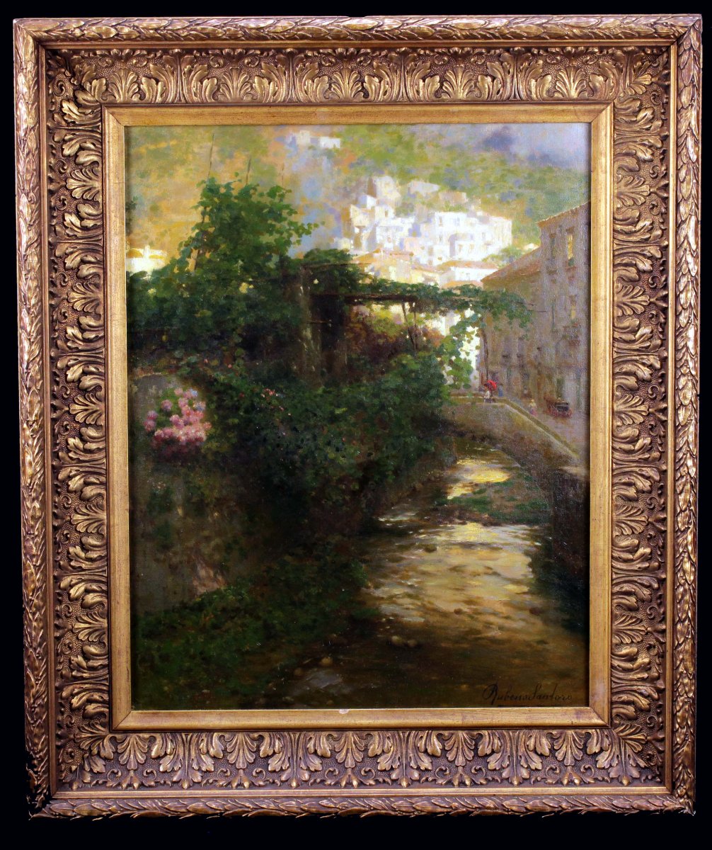 Huile sur toile 56 x 44,5. Signé Rubens Santoro (1859 - 1941)