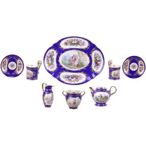 Service tête-à-tête en porcelaine de Sèvres, XIXe siècle