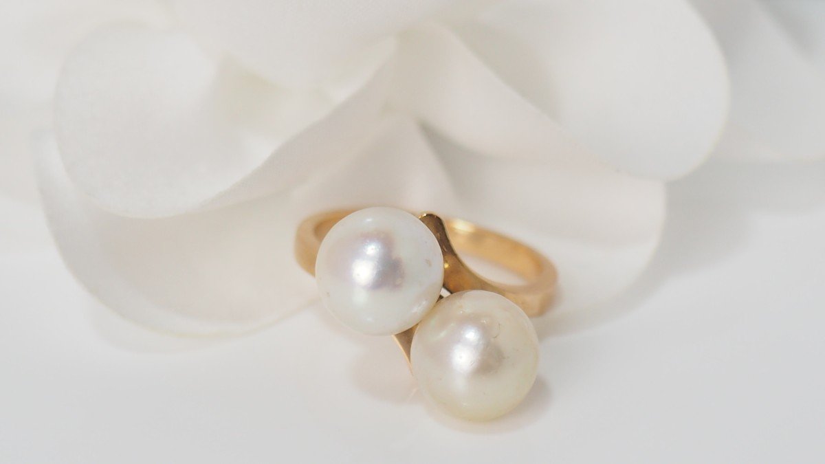 Cultured Pearl You And Me Ring