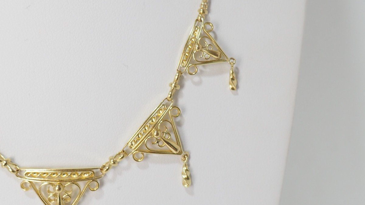 Collier Draperie Ancien  En Or Jaune -photo-1