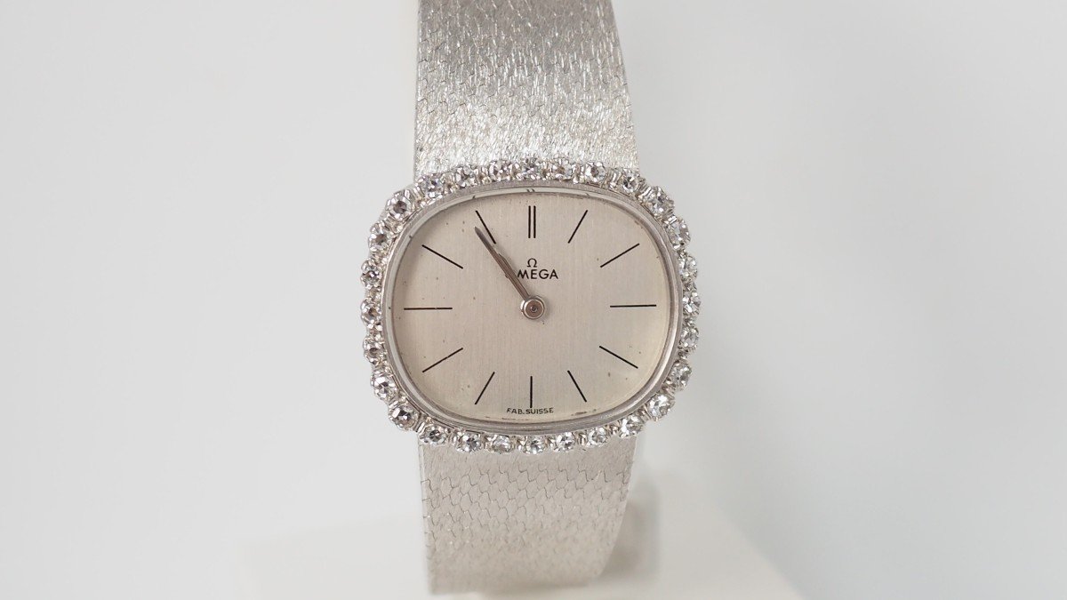Montre Omega De Ville En Or Blanc Et Diamants-photo-3