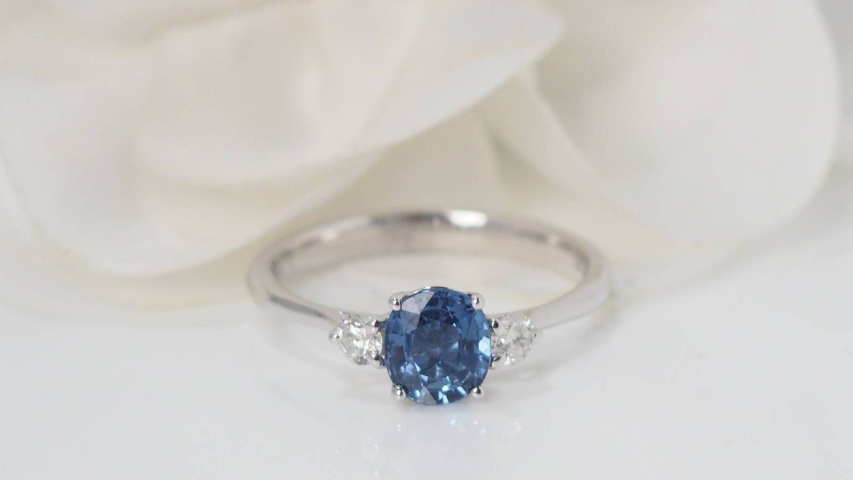 Ceylon Sapphire And Diamond Platinum Ring-photo-5